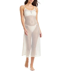 Sanctuary Sea Crochet Scoop Neck Maxi Slip Swim Cover-Up Dress