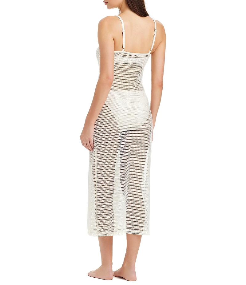 Sanctuary Sea Crochet Scoop Neck Maxi Slip Swim Cover-Up Dress