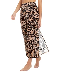 Sanctuary Shell We Side Slit Elastic Waist Crop Pant Swim Cover-Up