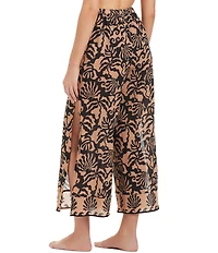 Sanctuary Shell We Side Slit Elastic Waist Crop Pant Swim Cover-Up