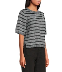 Sanctuary Short Sleeve Shine Crew Neck Sequin Detail Sweater Tee