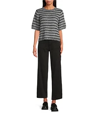 Sanctuary Short Sleeve Shine Crew Neck Sequin Detail Sweater Tee