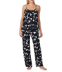 Sanctuary Sleeveless Round Neck Cami & Pants Woven Geo Print Pajama Set