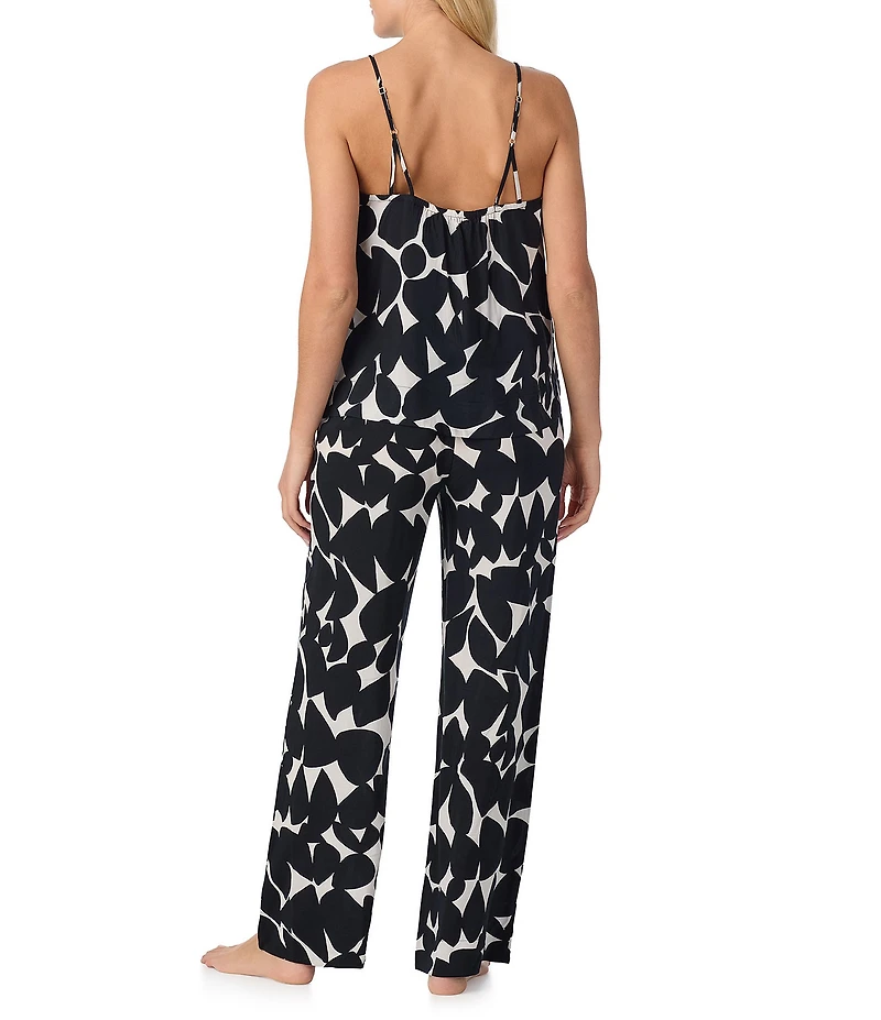Sanctuary Sleeveless Round Neck Cami & Pants Woven Geo Print Pajama Set