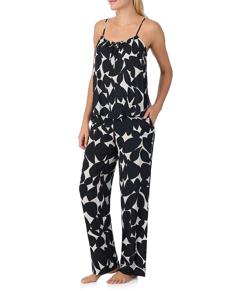 Sanctuary Sleeveless Round Neck Cami & Pants Woven Geo Print Pajama Set