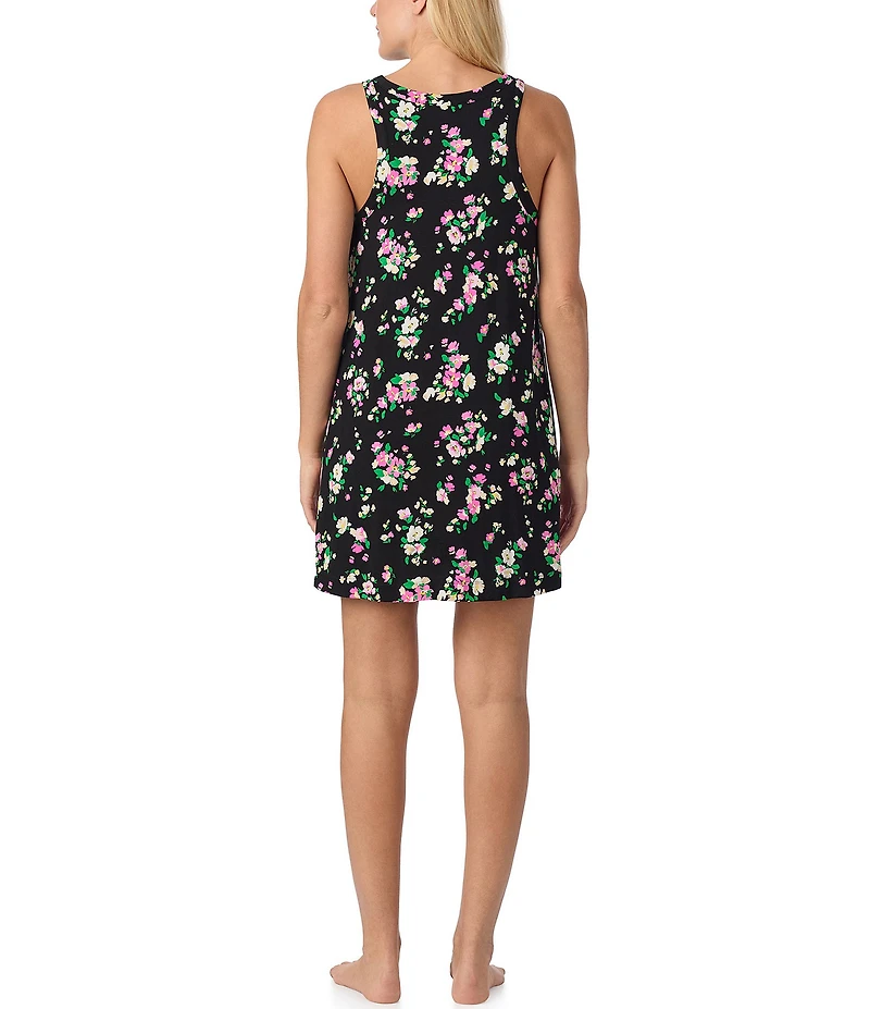 Sanctuary Sleeveless Round Neck Knit Floral Print Chemise