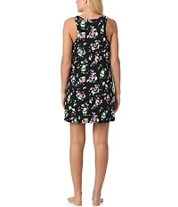 Sanctuary Sleeveless Round Neck Knit Floral Print Chemise
