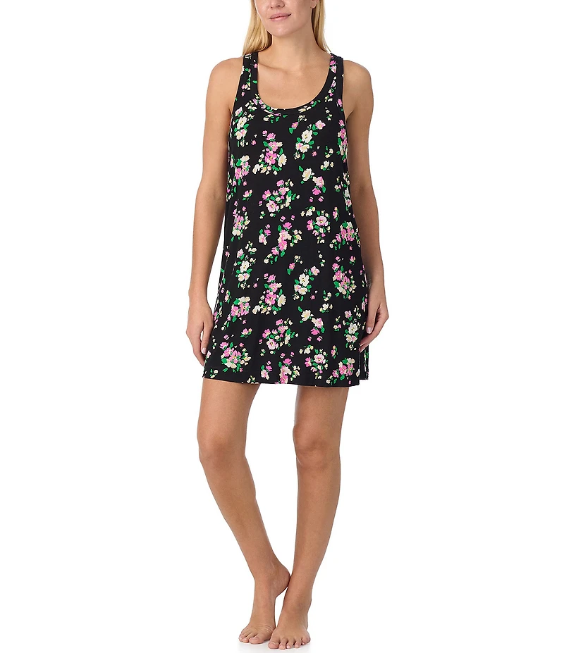Sanctuary Sleeveless Round Neck Knit Floral Print Chemise