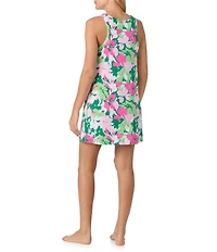 Sanctuary Sleeveless Round Neck Knit Floral Print Chemise