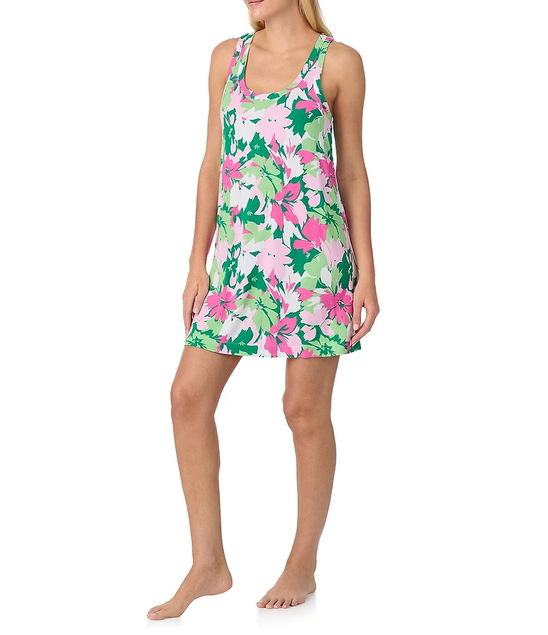 Sanctuary Sleeveless Round Neck Knit Floral Print Chemise