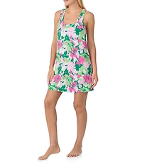 Sanctuary Sleeveless Round Neck Knit Floral Print Chemise