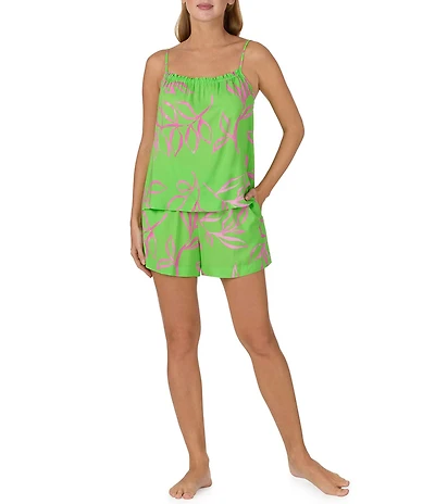 Sanctuary Sleeveless Round Neck Woven Floral Print Shorty Pajama Set