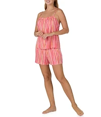 Sanctuary Sleeveless Round Neck Woven Multi Stripe Shorty Pajama Set