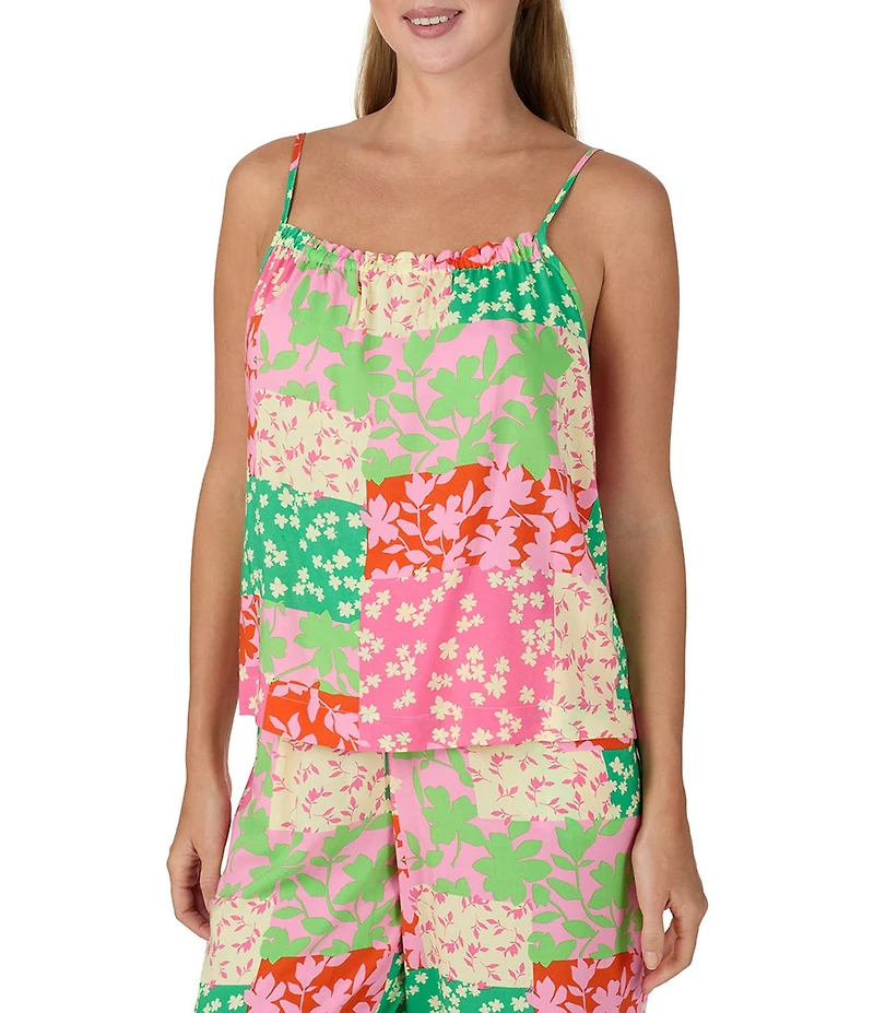 Sanctuary Sleeveless Round Neck Woven Patchwork Floral Print Long Pajama Set