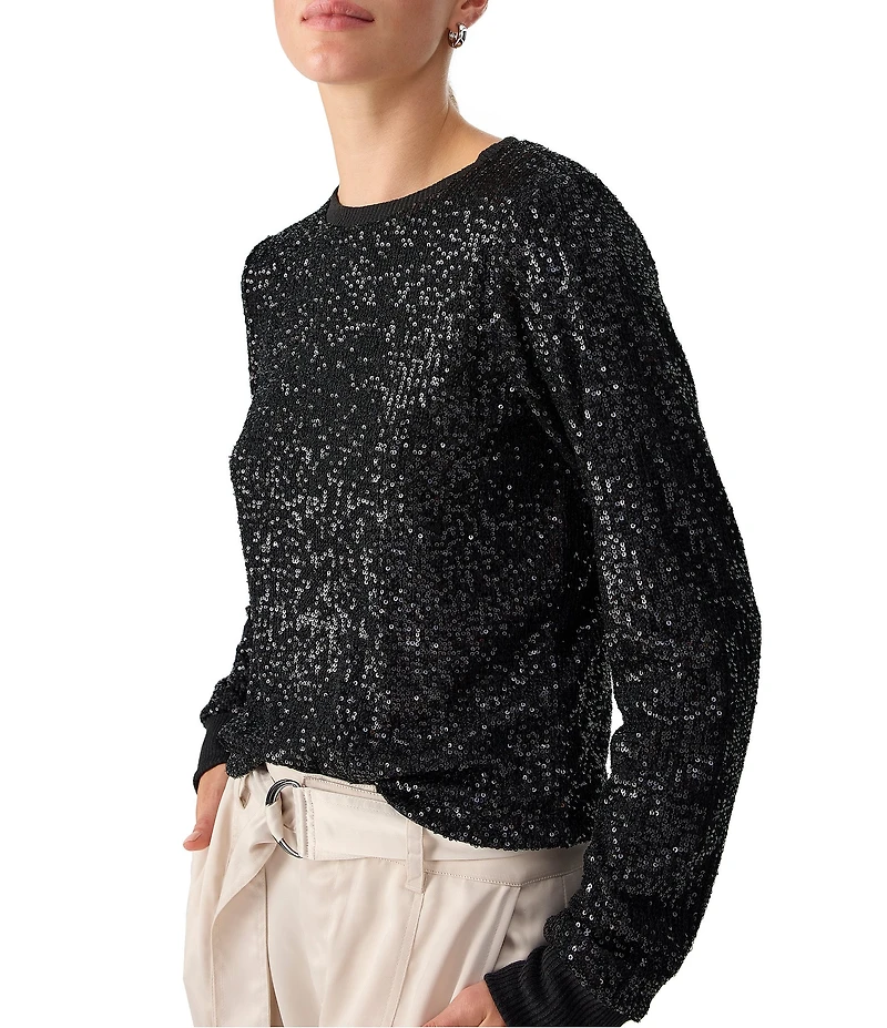 Sanctuary Sparkle Together Crew Neck Long Sleeve Top