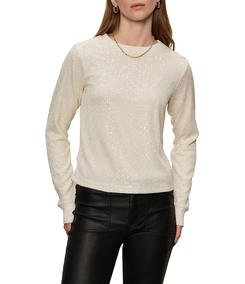 Sanctuary Sparkle Together Crew Neck Long Sleeve Top