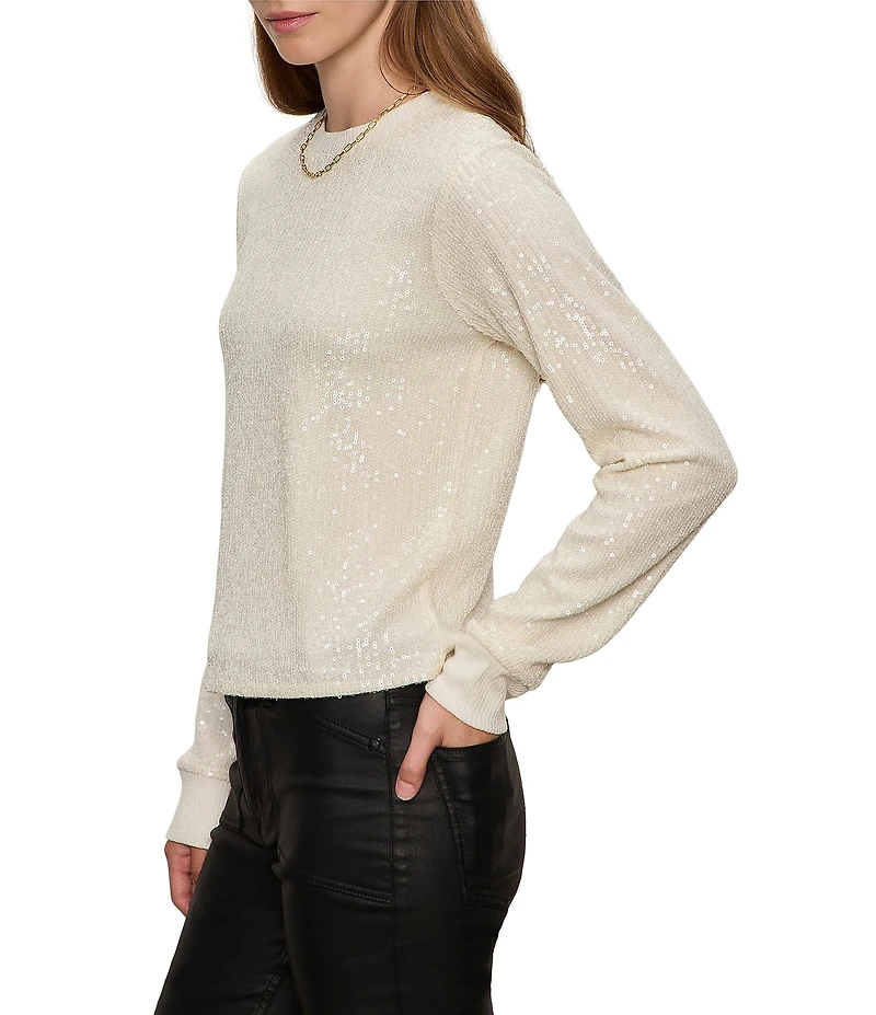 Sanctuary Sparkle Together Crew Neck Long Sleeve Top