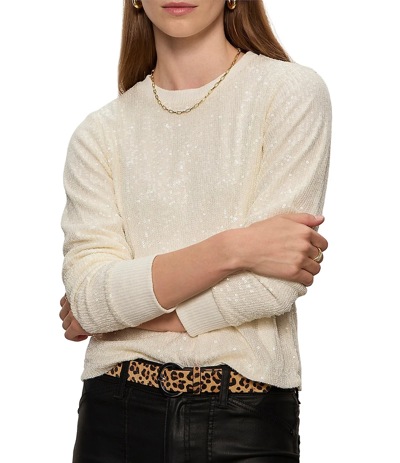 Sanctuary Sparkle Together Crew Neck Long Sleeve Top