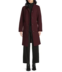 Sanctuary Stand Collar Detachable Scarf Stand Collar Belted Button Front Walker Coat