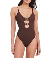 Sanctuary Stay Connected Front Cut-Out One Piece Swimsuit