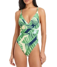 Sanctuary Summer Breeze Side Cut-Out V-Neck Tank One Piece Swimsuit
