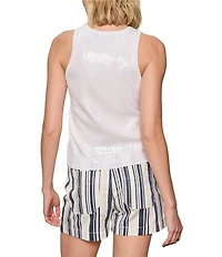 Sanctuary Summer Shine Sequin Crew Neck Sleeveless Shell Top