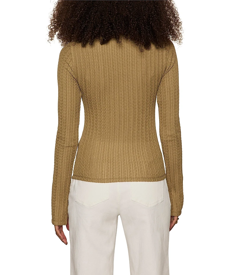 Sanctuary Textured Knit Boatneck Long Sleeve Top