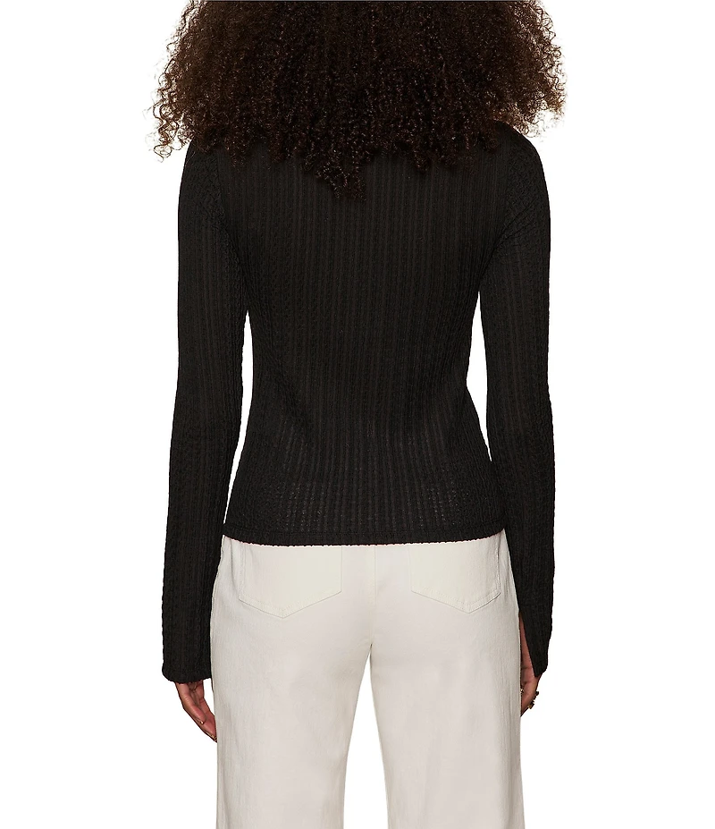 Sanctuary Textured Knit Boatneck Long Sleeve Top