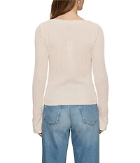 Sanctuary Textured Knit Boatneck Long Sleeve Top