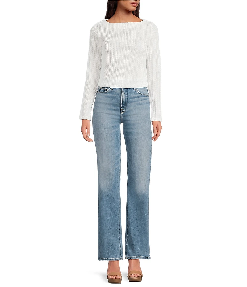 Sanctuary Textured Knit Boatneck Long Sleeve Top