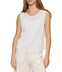 Sanctuary Textured Vacation Crew Neck Sleeveless Shell Top