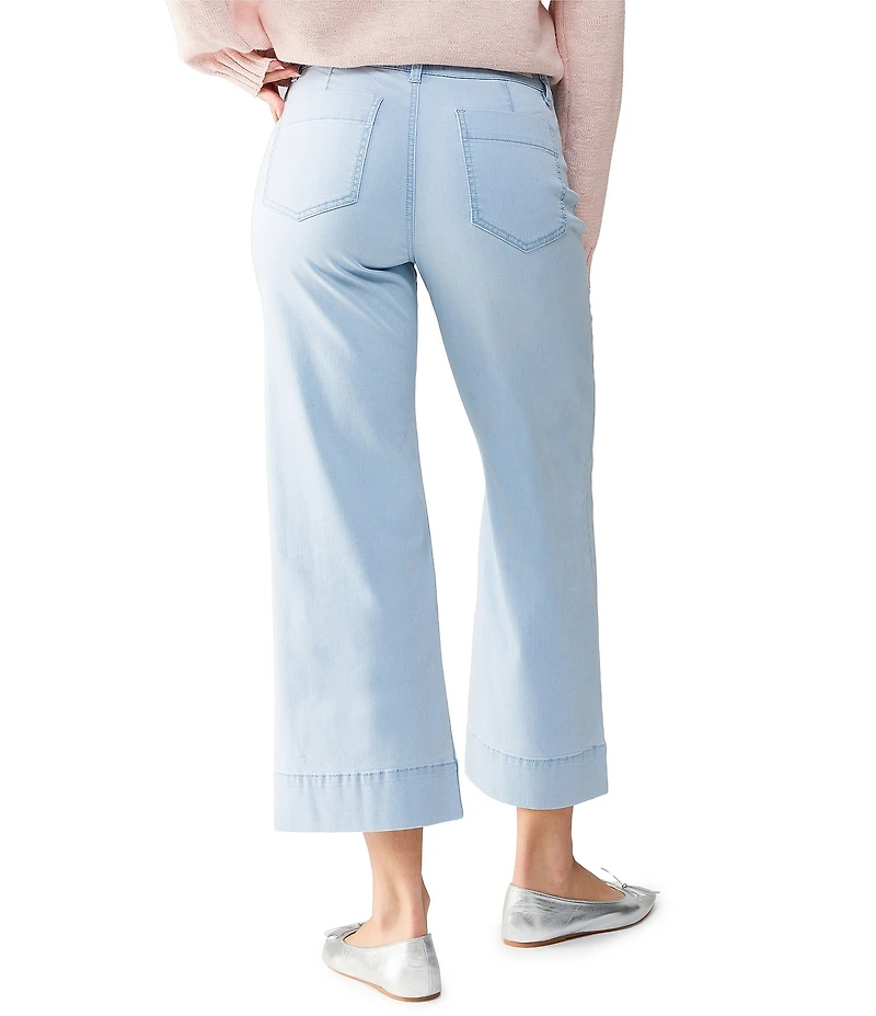 Sanctuary The Marine Denim Mid Rise Wide Leg Cropped Pant
