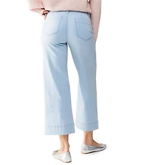 Sanctuary The Marine Denim Mid Rise Wide Leg Cropped Pant