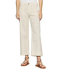 Sanctuary The Marine Pinstripe Printed Cropped Wide-Leg Twill Pants