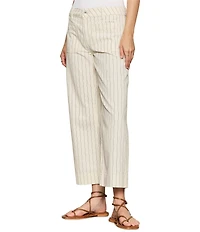 Sanctuary The Marine Pinstripe Printed Cropped Wide-Leg Twill Pants
