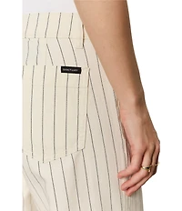 Sanctuary The Marine Pinstripe Printed Cropped Wide-Leg Twill Pants