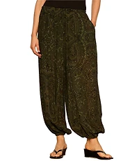 Sanctuary The Moment Volume Paisley Printed Pull-On Georgette Pants