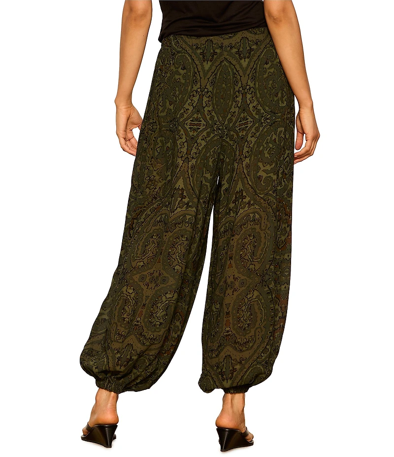 Sanctuary The Moment Volume Paisley Printed Pull-On Georgette Pants