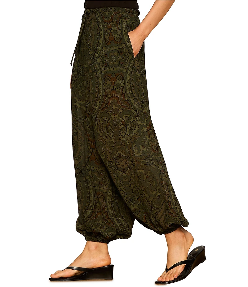 Sanctuary The Moment Volume Paisley Printed Pull-On Georgette Pants