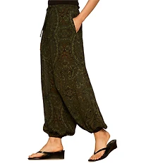 Sanctuary The Moment Volume Paisley Printed Pull-On Georgette Pants