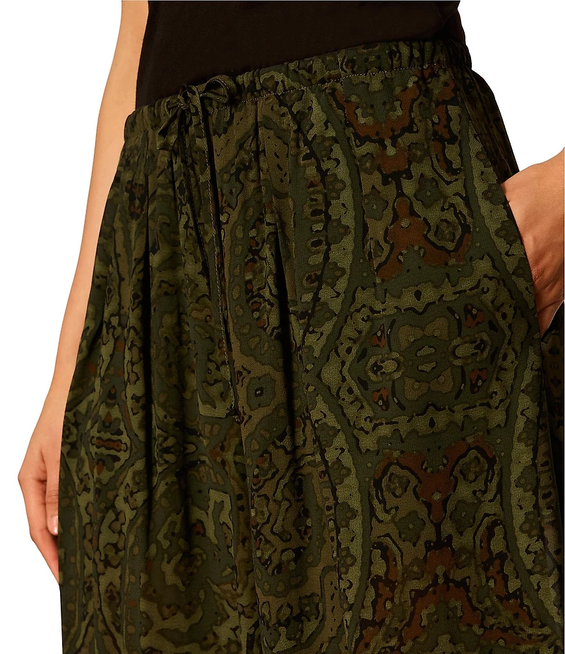 Sanctuary The Moment Volume Paisley Printed Pull-On Georgette Pants