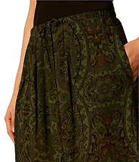 Sanctuary The Moment Volume Paisley Printed Pull-On Georgette Pants