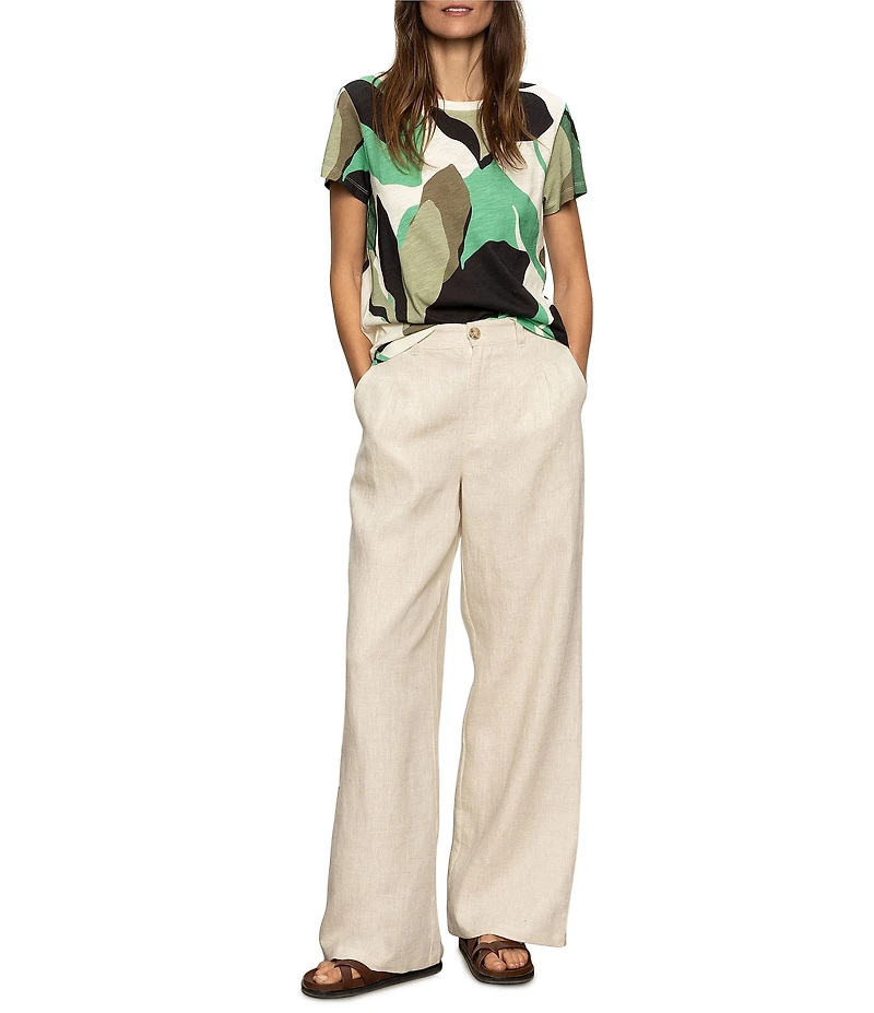 Sanctuary The Perfect Tee Abstract Print Crew Neck Short Sleeve Top