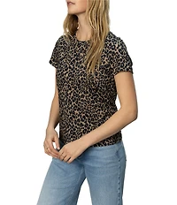 Sanctuary The Perfect Tee Animal Print Crew Neck Short Sleeve Top