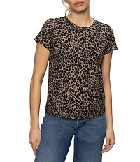 Sanctuary The Perfect Tee Animal Print Crew Neck Short Sleeve Top