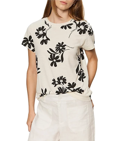 Sanctuary The Perfect Tee Bloom Printed Crew Neck Short Sleeve Top