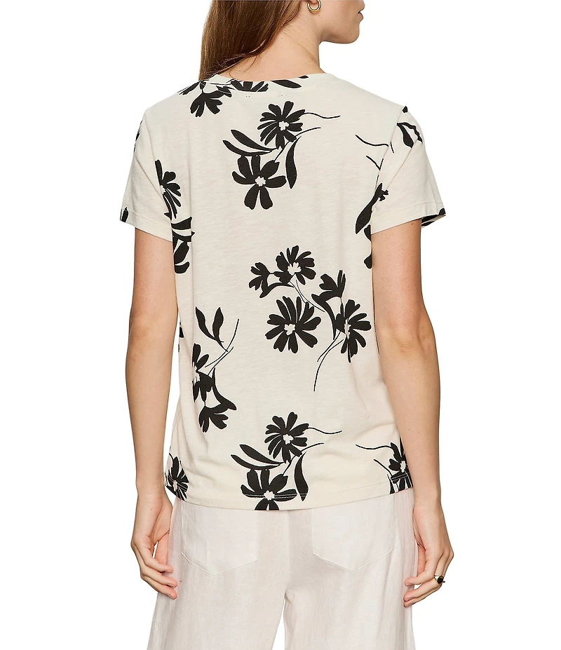 Sanctuary The Perfect Tee Bloom Printed Crew Neck Short Sleeve Top