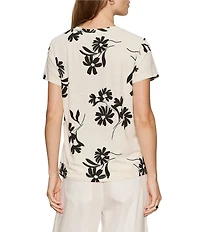 Sanctuary The Perfect Tee Bloom Printed Crew Neck Short Sleeve Top