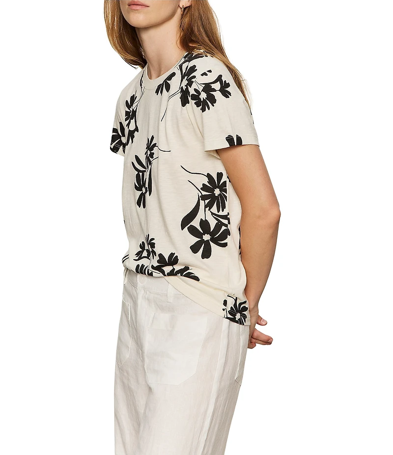 Sanctuary The Perfect Tee Bloom Printed Crew Neck Short Sleeve Top