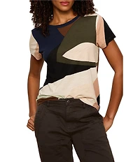 Sanctuary The Perfect Tee Chromatique Printed Crew Neck Short Sleeve Top